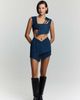 Jendue US Jendue US Endless Line Denim Crop Top - 4
