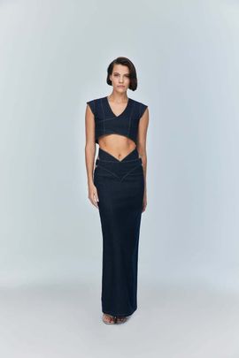 Jendue US Jendue US Vonk Cut Out Denim Skirt - Stylish Women's Maxi