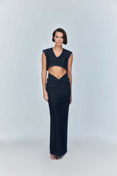 Jendue US Jendue US Vonk Cut Out Denim Skirt - Stylish Women's Maxi
