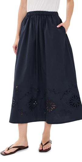 Jenni Kayne Jenni Kayne Broderie Lauren Skirt Navy