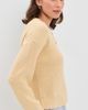 Jenni Kayne Jenni Kayne Cotton Hayes Crew Neck Cardigan Pale Yellow - 4
