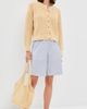 Jenni Kayne Jenni Kayne Cotton Hayes Crew Neck Cardigan Pale Yellow - 5