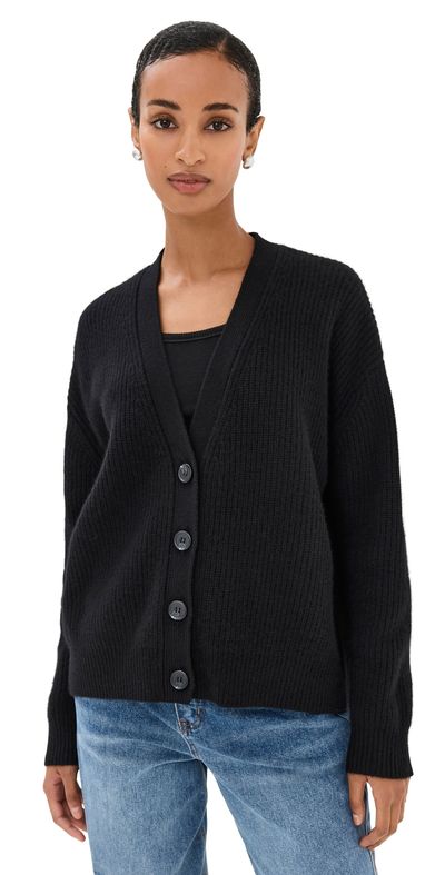 Jenni Kayne Jenni Kayne Cropped Cashmere Cocoon Cardigan Black