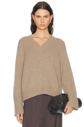 Jenni Kayne Jenni Kayne Cropped Cashmere Jet V-neck Sweater