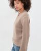 Jenni Kayne Jenni Kayne Cropped Cashmere Jet V Neck Almond - 4