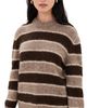 Jenni Kayne Jenni Kayne Teddy Crewneck Sweater Chocolate Stripe - 1