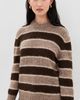 Jenni Kayne Jenni Kayne Teddy Crewneck Sweater Chocolate Stripe - 2