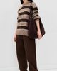 Jenni Kayne Jenni Kayne Teddy Crewneck Sweater Chocolate Stripe - 6