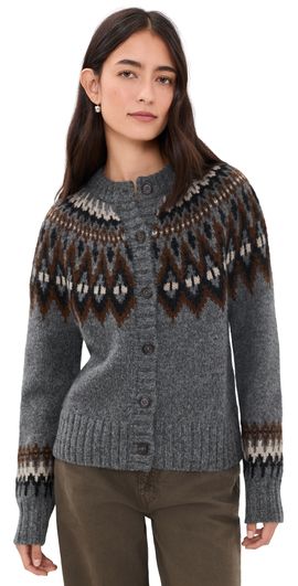 Jenni Kayne Jenni Kayne Thatcher Crew Neck Cardigan Charcoal