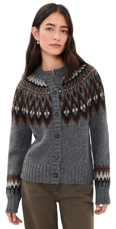 Jenni Kayne Jenni Kayne Thatcher Crew Neck Cardigan Charcoal