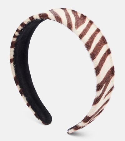Jennifer Behr Jennifer Behr Calf hair zebra-print headband