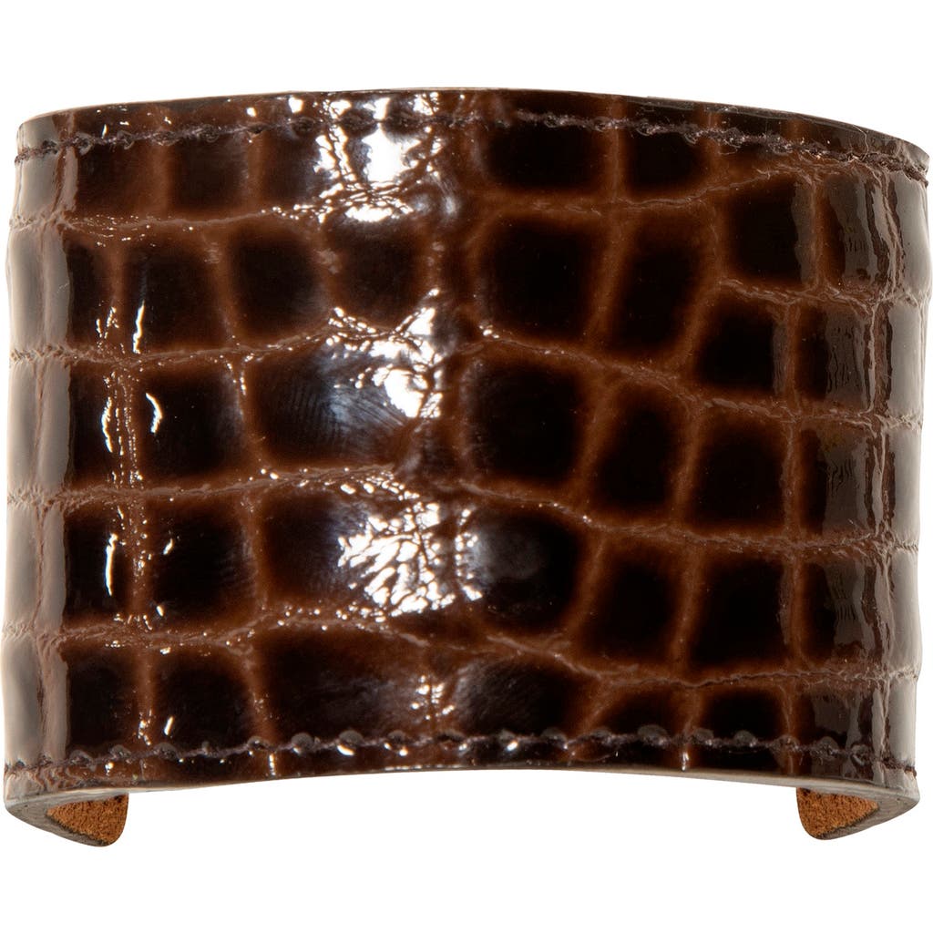 Jennifer Behr Jennifer Behr Croc Embossed Leather Ponytail Wrap