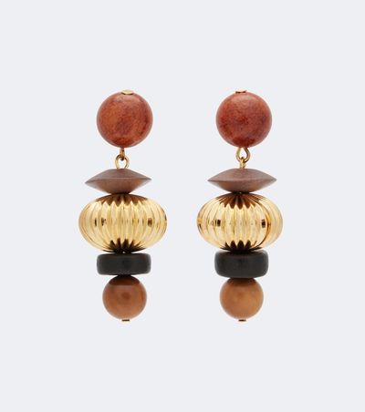 Jennifer Behr Jennifer Behr Lavon embellished gold-plated drop earrings