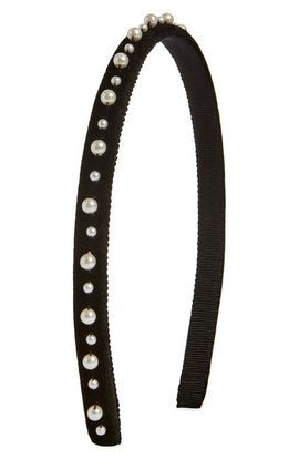 Jennifer Behr Jennifer Behr Lulu Crystal Faux Pearl Velvet Headband