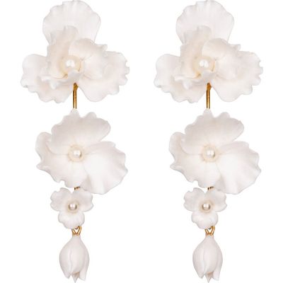 Jennifer Behr Jennifer Behr Mariam Floral & Faux Pearl Drop Earrings