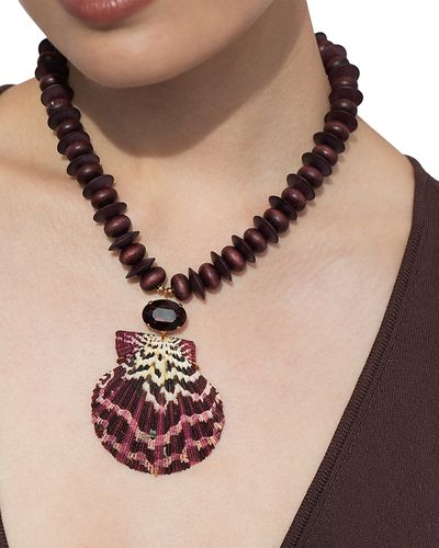Jennifer Behr Jennifer Behr Miranda Shell Statement Pendant Necklace, 16-18