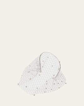 Jennifer Behr Voilette Skinny Headband w/ Pearly Veil