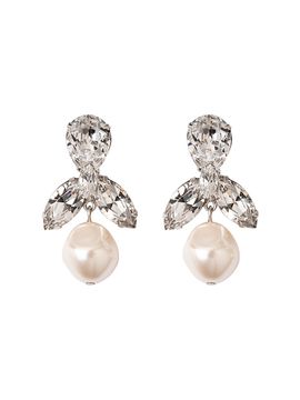 Jennifer Behr Women's Aren Rhodium-Plated, Crystal & Imitation Pearl Drop Earrings