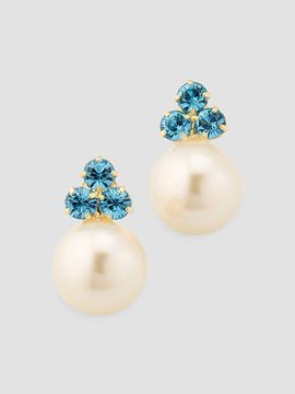 Jennifer Behr Women's Belen 18K-Gold-Plated, Austrian Crystal & Imitation Pearl Stud Earrings