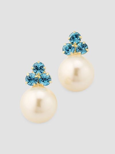 Jennifer Behr Women's Belen 18K-Gold-Plated, Austrian Crystal & Imitation Pearl Stud Earrings