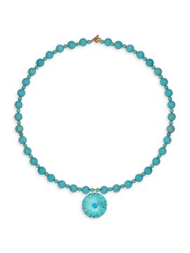 Jennifer Behr Women's Chanda Goldtone & Gemstone Flower Pendant Necklace