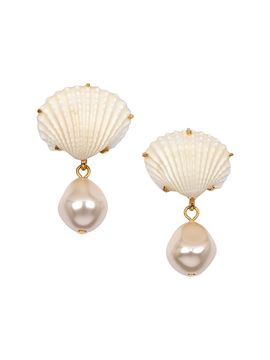 Jennifer Behr Women's Isola 18K-Gold-Plated, Seashell & Imitation Pearl Drop Earrings