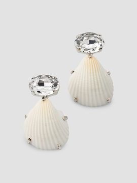 Jennifer Behr Women's Kauai Silvertone, Clamshell & Austrian Crystal Drop Earrings