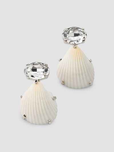 Jennifer Behr Women's Kauai Silvertone, Clamshell & Austrian Crystal Drop Earrings