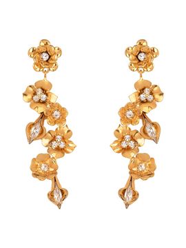 Jennifer Behr Women's Vanora 18K-Gold-Plated & Crystal Flower Drop Earrings