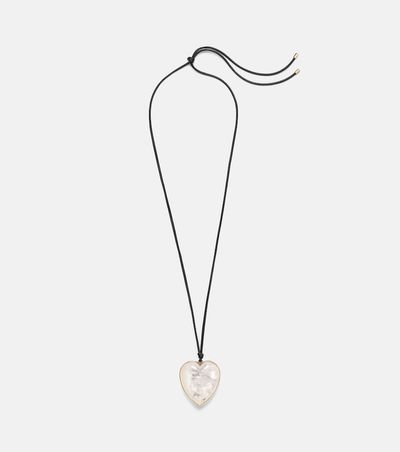 Jennifer Fisher Jennifer Fisher 14kt gold-plated and leather necklace with quartz
