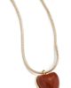 Jennifer Fisher Jennifer Fisher Puffy Heart Adjustable Choker Necklace Red Jasper One - 1