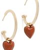 Jennifer Fisher Jennifer Fisher Puffy Heart Charm Huggie Hoop Earrings Red Jasper One - 1