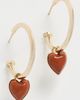 Jennifer Fisher Jennifer Fisher Puffy Heart Charm Huggie Hoop Earrings Red Jasper One - 2