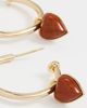 Jennifer Fisher Jennifer Fisher Puffy Heart Charm Huggie Hoop Earrings Red Jasper One - 4