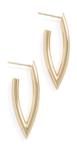 Jennifer Fisher Jennifer Fisher Small Feather Hoop Earrings Gold One