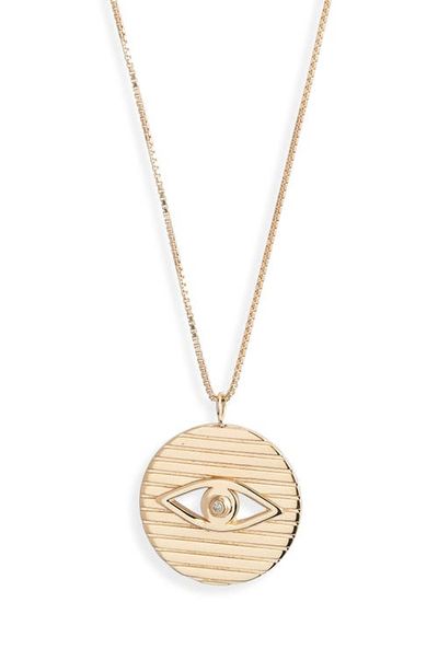 Jennifer Zeuner Jennifer Zeuner Stassi Diamond Evil Eye Pendant Necklace