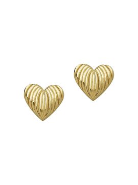 Jennifer Zeuner Women's Luba 18K-Yellow-Gold Vermeil Fluted Heart Stud Earrings