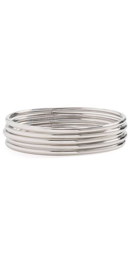 JENNY BIRD JENNY BIRD Dane Bangle Set 5 Pack High Polish Platinum One