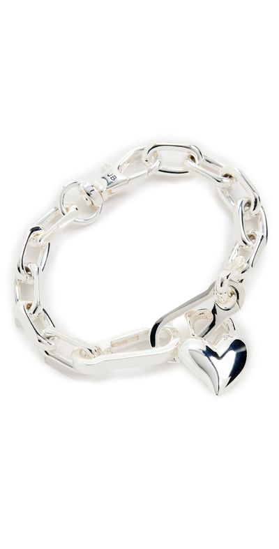 Jenny Bird Jenny Bird Padlock Heart Chain Bracelet High Polish Silver One Size