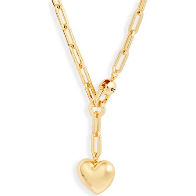 JENNY BIRD JENNY BIRD Puffy Heart Charm Paper Clip Chain Necklace