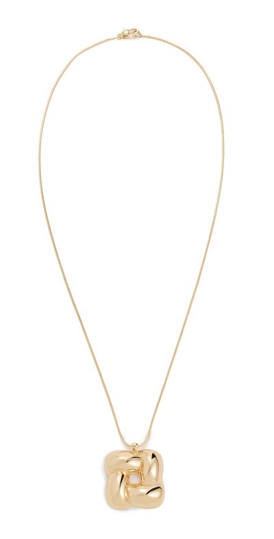 JENNY BIRD JENNY BIRD Woven Square Pendant Necklace High Polish Gold One