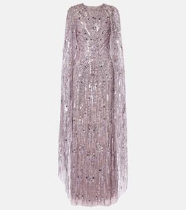 Jenny Packham Jenny Packham Elio embellished caped gown