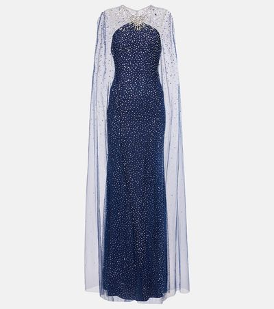 Jenny Packham Jenny Packham Embellished caped Mabel gown