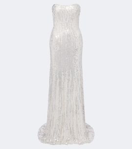 Jenny Packham Jenny Packham Floating Heart sequined strapless gown
