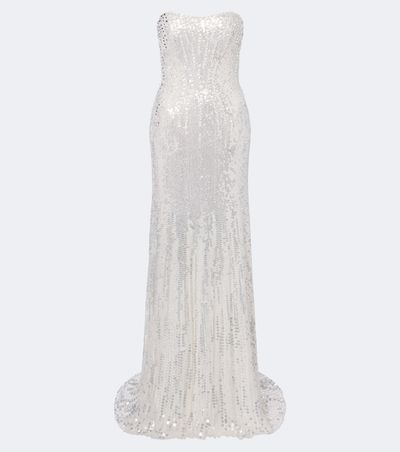 Jenny Packham Jenny Packham Floating Heart sequined strapless gown