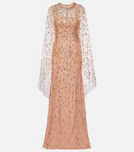 Jenny Packham Jenny Packham Hestia embellished caped gown