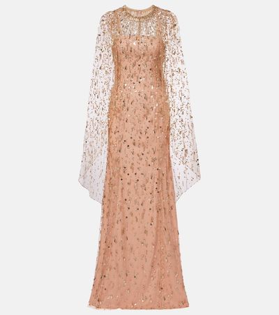 Jenny Packham Jenny Packham Hestia embellished caped gown