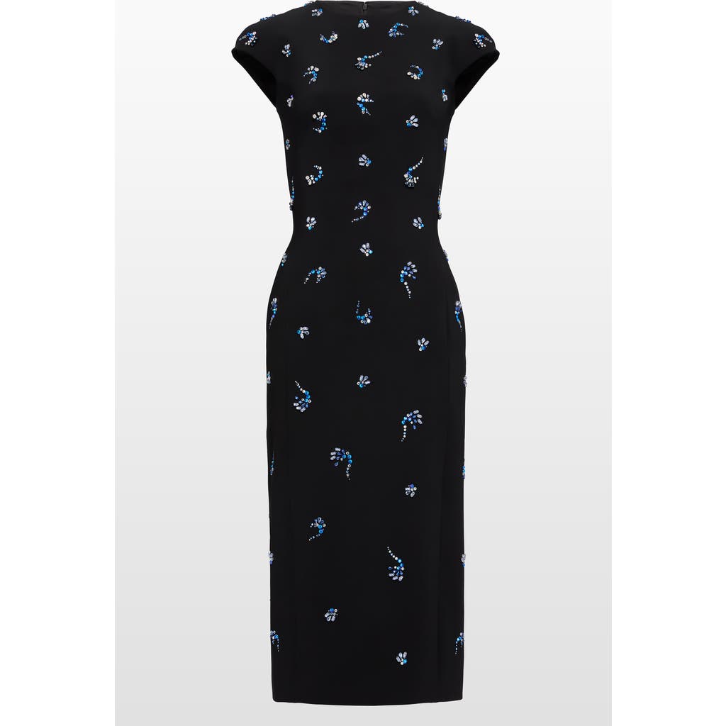 Jenny Packham Jenny Packham Hydra embellished cap-sleeve midi dress