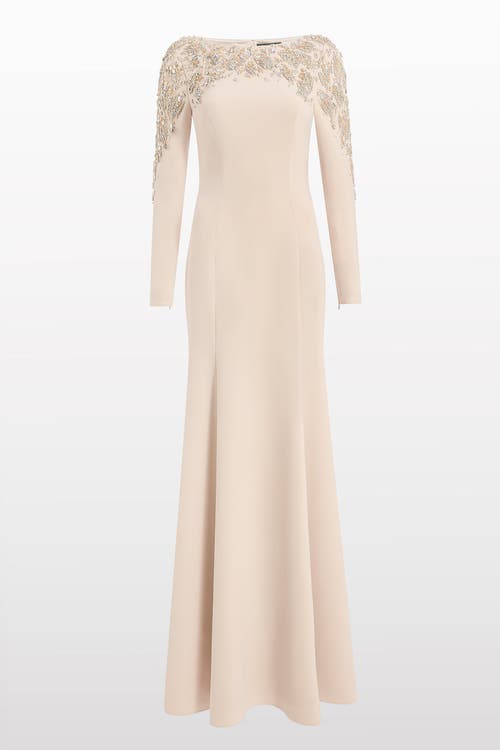 Jenny Packham Jenny Packham Kelly Embellished Long-Sleeve Maxi Dress