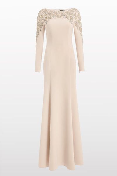 Jenny Packham Jenny Packham Kelly Embellished Long-Sleeve Maxi Dress